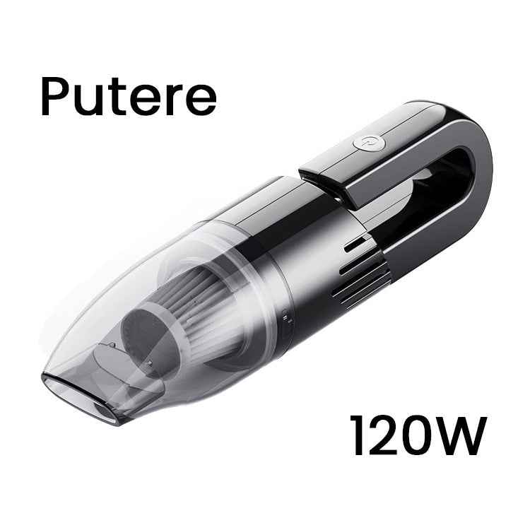 Aspirator Auto Portabil cu Incarcare Wireless Aspirator Vacuum pentru Masina Casa, cu dubla utilizare, Putere 120W, 30 x 7.5 x 7.5 cm