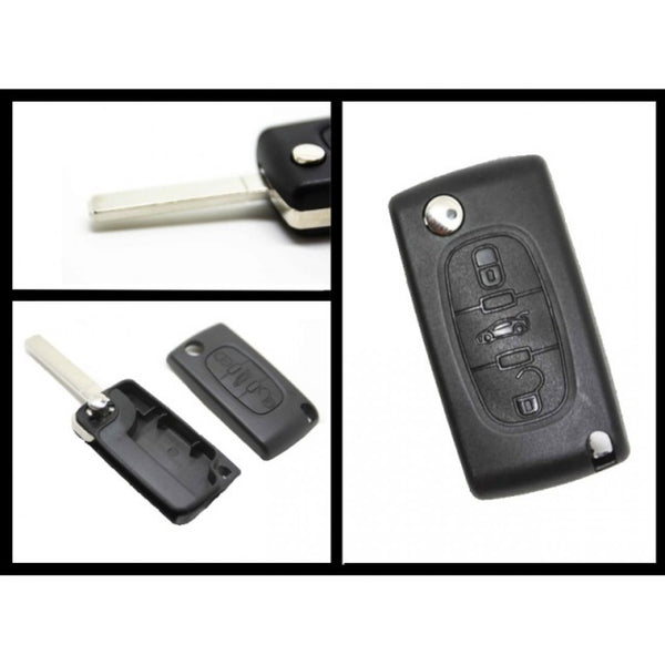 Carcasa Cheie Briceag Peugeot 3 Butoane Fara Locas De Baterie / Lamela VA2