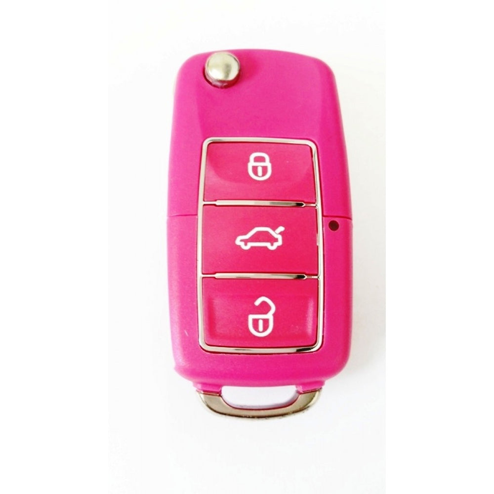 Carcasa Cheie Briceag After Market / Compatibil Cu VW / 3 Butoane / Roz Fuxia Fara Lamela