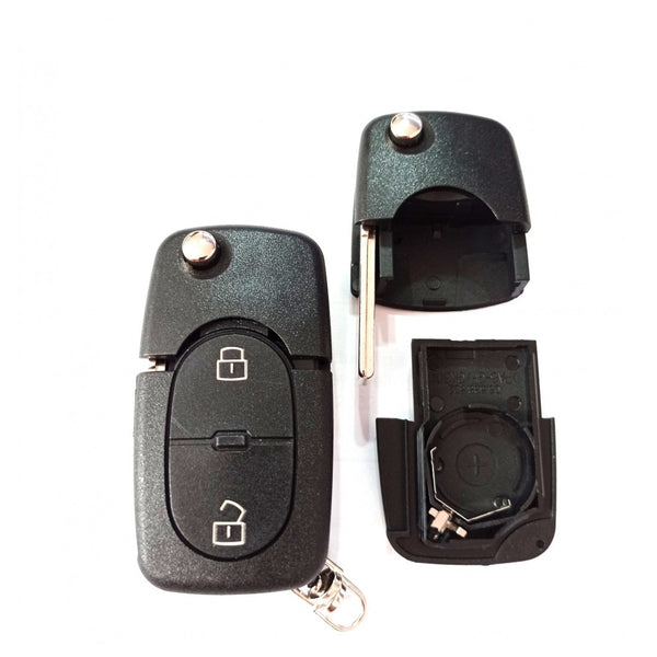 Carcasa Cheie Briceag After Market / Compatibila Cu VW Golf 2 Butoane Rotunde Cu Locas De Baterie 2032