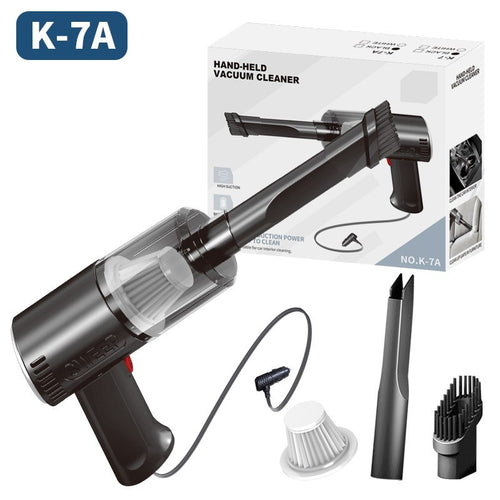 Aspirator Portabil Auto Tip Pistol K7A, Pentru Casa si Masina, Cablu Auto, 36 x 17 cm