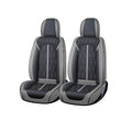 Huse scaune premium 5 locuri Deluxe piele ecologică perforată - gri - negru
