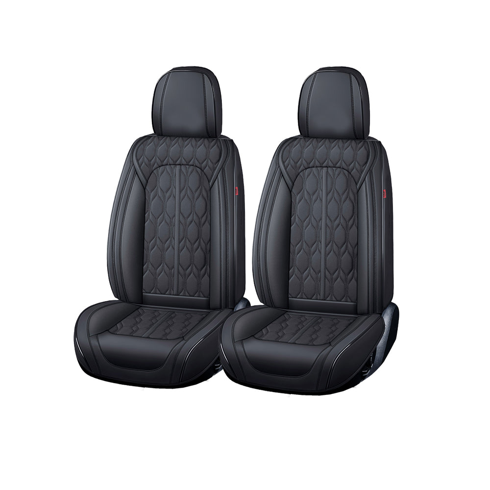 Huse scaune premium 5 locuri Deluxe piele ecologică perforată - negru