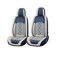 Huse scaune auto premium 5 locuri Deluxe piele ecologică perforată și textil - albastru - alb