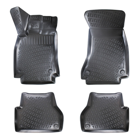 Covorase auto cauciuc tip tava cu bordura 3 cm - pentru Audi A4 B8 (8K) 2008-2016, antiderapante